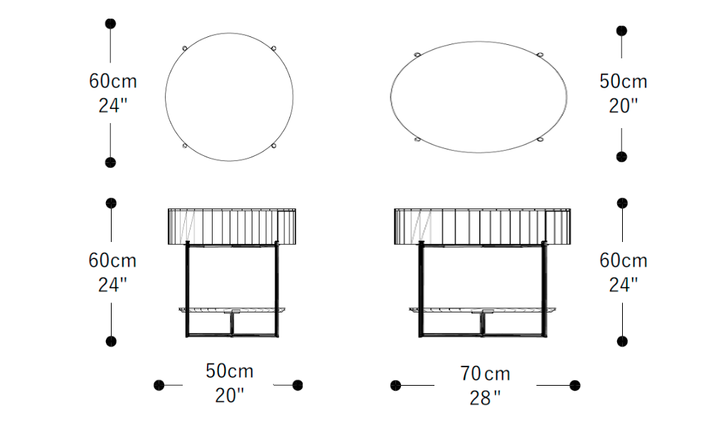 Image of the main dimensions of the product